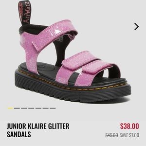 Dr Martens Klaire Sandals Kids Pink Glitter
